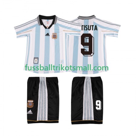 Fußballtrikots Argentinien BATISUTA 9 Retro Kinder 1998 Kurzarm Heimtrikotsatz kaufen